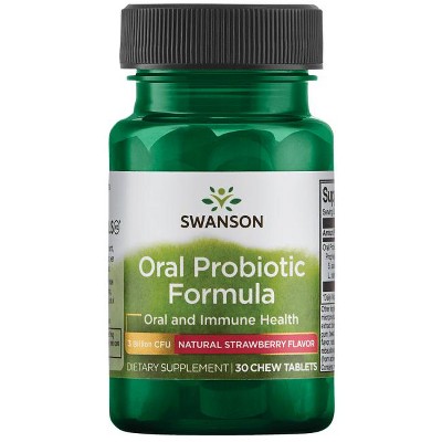 Swanson Oral Probiotic Formula - Natural Strawberry Flavor 3 billion Cfu Chewable 30ct.