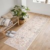 Machine Washable Rugs Vintage Floral Low Pile Non-Slip Carpet Soft Bedroom Living Room Office Dining Room Rug - 2 of 4