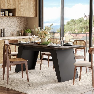 Tribesigns 71"Dining Table for 4-6, Heavy-Duty Furniture Legs, Multi-Functional Kitchen,Dining Room,Living Room Furniture, Black
