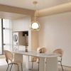 PAKOKULA 60-Watt 1 Light Gold Orb Pendant ceiling Light with White Glass Shade - 2 of 4
