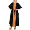 LA LEELA Women's House Daily Routine Evening Wear Vacation Casual Dailywear Holiday Loungewear Plus Size Caftan Maxi Boho Nightwear 2X-3X Black, Solid - 3 of 4