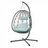 PAGED Indoor Outdoor PE Wicker Swing Chair with Foldable Design and Stand,Egg Chair for Patio,Porch,Garden - 2 of 4