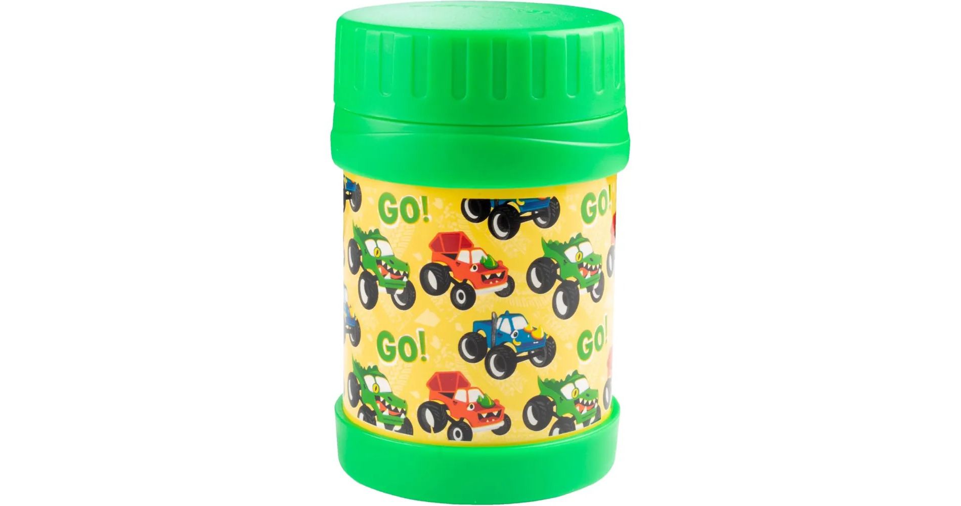 Bentology Monster Truck Lunch Jar Thermos - Kids Back to School Stainless Steel 13oz Large Leak-Proof Storage - BPA Free, School Lunch Boxes, Bags