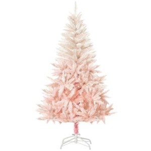 TopComfy Christmas Tree Stands Artificial Christmas Tree with Realistic Branches Christmas Interior Decor for Living Room, Pink, 41.37"*9.46"*10.24" - 1 of 4