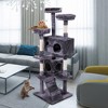 Gulches Deep Gray Cat Toys Cat Tree Tower with Scratching Ball, Plush Perch, Ladder, and Indoor Cat Condo - 4 of 4