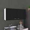 GlasFlength Kitchen Storage 2 Door Kitchen Wall Cabinet Internal Shelves Cabinet Storage Cupboard for Kitchen, Brown, 12.6"*39.3"*12.6" - 3 of 4