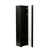 TopComfy Decorative Storage Cabinets Display Cabinet Storage Cabinet With Shelves Transparent Glass Doors For Living Room, Black, 15.75"*11.42"*66.93" - 3 of 4