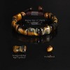 Bone-Shaped Tiger Eye Stone Bracelet for Men, Natural Handmade Beads for Protection and Stress Relief - 3 of 4