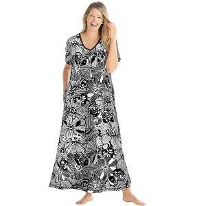 Dreams & Co. Women's Plus Size Long T-Shirt Lounger - 1 of 4