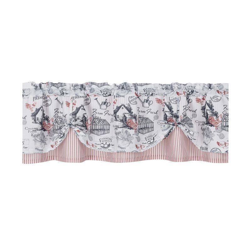 Kate Aurora Rooster Toile Complete 3 Pc Café  Kitchen Curtain Tier And Valance Set, 4 of 10