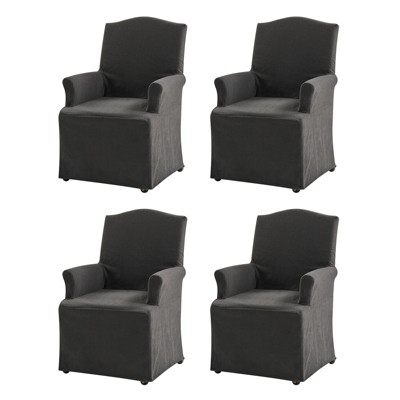 Arnold dining chair Set of 4 roll arms|ARTFUL LIVING DESIGN