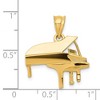 Black Bow Jewelry 14k Yellow Gold Baby Grand Piano Pendant - 4 of 4
