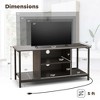 Costway TV Stand with Power Outlet USB & Type-C Port 3-tier TV Console Table Grey - image 3 of 4