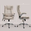 Vibration Massage Office Chair, High Back Heated Computer Chair with Flip-up Armrest & Swivel Wheels - 3 of 4