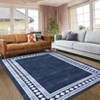 Modern Bordered Soft Carpet Mat Indoor Non Slip Machine Washable Area Rug - 2 of 4