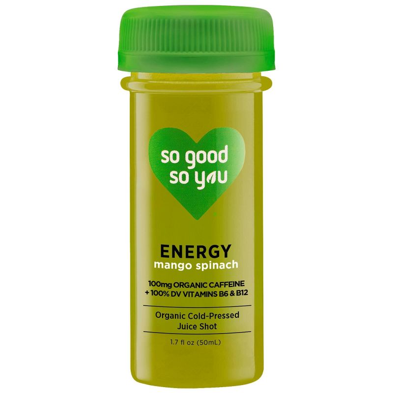 So Good So You Energy Mango Spinach Organic Cold-Pressed Juice Shot - 1.7 fl oz, 1 of 8