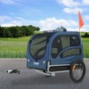 VEVOR Dog Bike Trailer, Supports up to 100 lbs, Pet Cart Bicycle Carrier, Easy Folding Frame with Quick Release Wheels, Blue/Black - 2 of 4