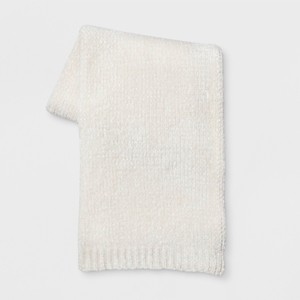 Shine Chenille Throw Blanket Cream - Project 62 , Ivory