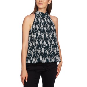 1.STATE Womens Pleated Chiffon Floral Sleeveless Blouse Top - 1 of 1