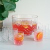 Viski Admiral Punch Bowl Set with 8 Tumblers, Cut Crystal Cocktail Party Serveware, Dishwasher Safe, 2.5 Gallons, 9 Oz Glasses, Set of 9, Clear Finish - 2 of 4
