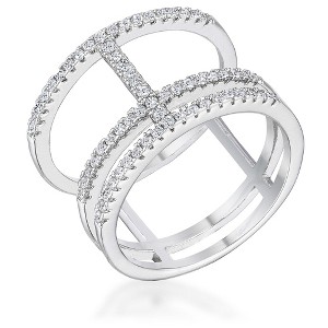 Slickblue Trendy Rhodium Plated Ring for Women, 0.5Ct CZ Stone, Classic Design, Sizes 5-10 - 1 of 3