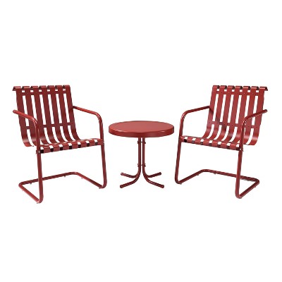 Gracie 3pc Outdoor Seating Set - Dark Red - Crosley