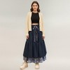 Anna-Kaci Women’s Tiered Midi Skirt with Adjustable Drawstring Waist and Layered Plaid Hem Detail for Flowing Movement and Comfort - 2 of 4