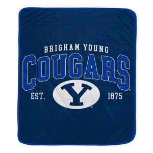 NCAA BYU Cougars Vintage Arch Block Flannel Fleece Blanket - 1 of 1