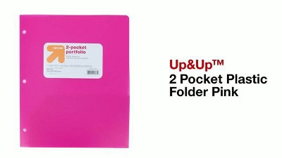 2 Pocket Plastic Folder Pink - Up & Up™ : Target