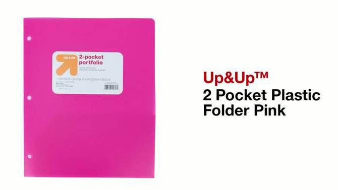 2 Pocket Plastic Folder Pink - up &#38; up&#8482;, 2 of 5, play video