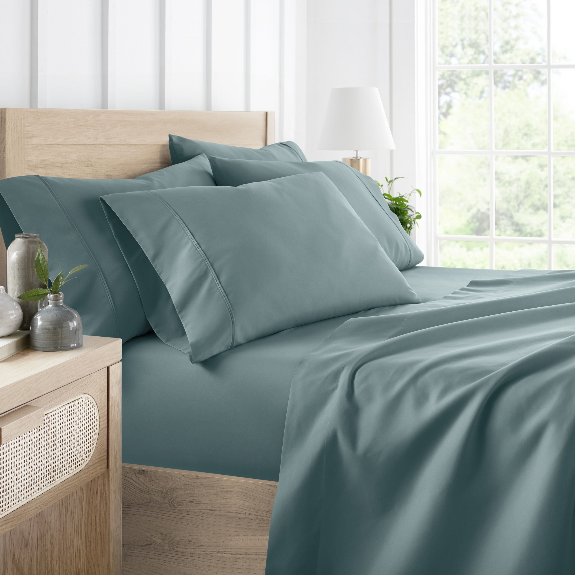 Solid 6 Piece Sheet Set - Ultra Soft, Deep Pocket - Becky Cameron (Extra Pillow Cases!), Ocean, California King