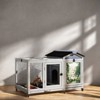 Bencmate Pet Crates and Houses Wood Rabbit Hutch Casters Removable Tray Weatherproof for Outdoor and Indoor, Gray, 38.6"*23"*27.2" - 2 of 4