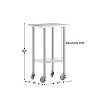 Flash Furniture Rawcliffe Portable Prep and Work Table with NSF Certified 18 Gauge Stainless Steel Top Shelf, Galvanized Steel Undershelf and 4 Caster - 4 of 4