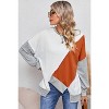 I AM A FASHION JUNKY Khaki Colorblock Stitching Irregular Hem Long Sleeve Top - 4 of 4