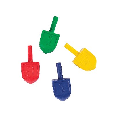 Fun Express 4-Color Dreidel-Shaped Crayons - 24 Pc.