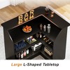 MAYEERTY L-Shaped Bar Table, 4-Tier Bar Cabinet Reception Desk，Black - 4 of 4
