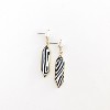 Sanctuary Project by sanctuaire Semi Precious Black and White Howlite Drop Statement Earrings Gold - 4 of 4