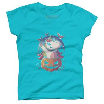 Girl's Design By Humans Spooky Unicorn Funny Cute Magic Halloween By EduEly T-Shirt