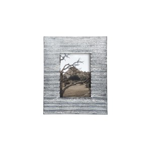 5 x 7 inch Decorative Distressed Whitewashed Metal Pattern Picture Frame - Foreside Home & Garden - 1 of 4