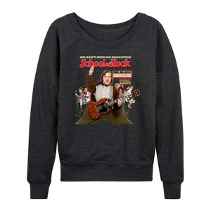 Women's - School of Rock - Movie Cover Lightweight French Terry Wide Neck Long Sleeve Shirt - 1 of 4