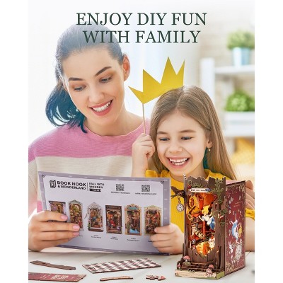 Детские куклы Etokfoks DIY Book Nook Kit Fall into Wonder Fairy Tale Theme 3D Wooden Puzzle Miniature House 1 Kit Bookshelf Decor for Adults Teens — фото 5