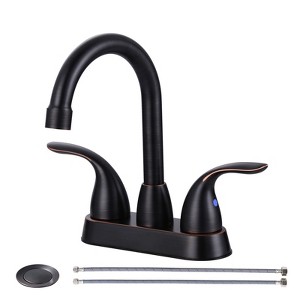 WOWOW 4 in. Centerset Double-Handle High Arc Bathroom Faucet - 1 of 4