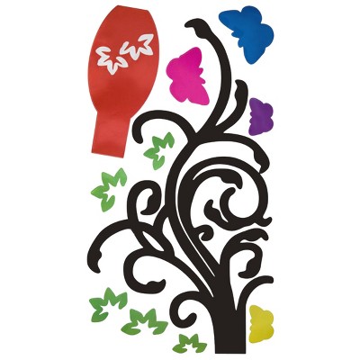 Slickblue Dancing Tree Wall Decals Stickers 13" x 23.5" - Vinyl Home Decor for Living Room & Bedroom
