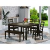 Mediterranean Dinette Set - Kitchen Table with 4 Chairs & Bench - Solid Wood Dining Room Set - 2 of 4