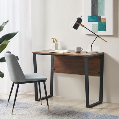 PAGED Computer Desk Modern Minimalist Home Office Desk with Three Built-in Cubbies, Writing Desk for Living Room