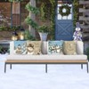 Hello Winter Throw Pillow Covers 18 x 18 Inch Snowman Penguin Snowflake Khaki Blue - 4 of 4