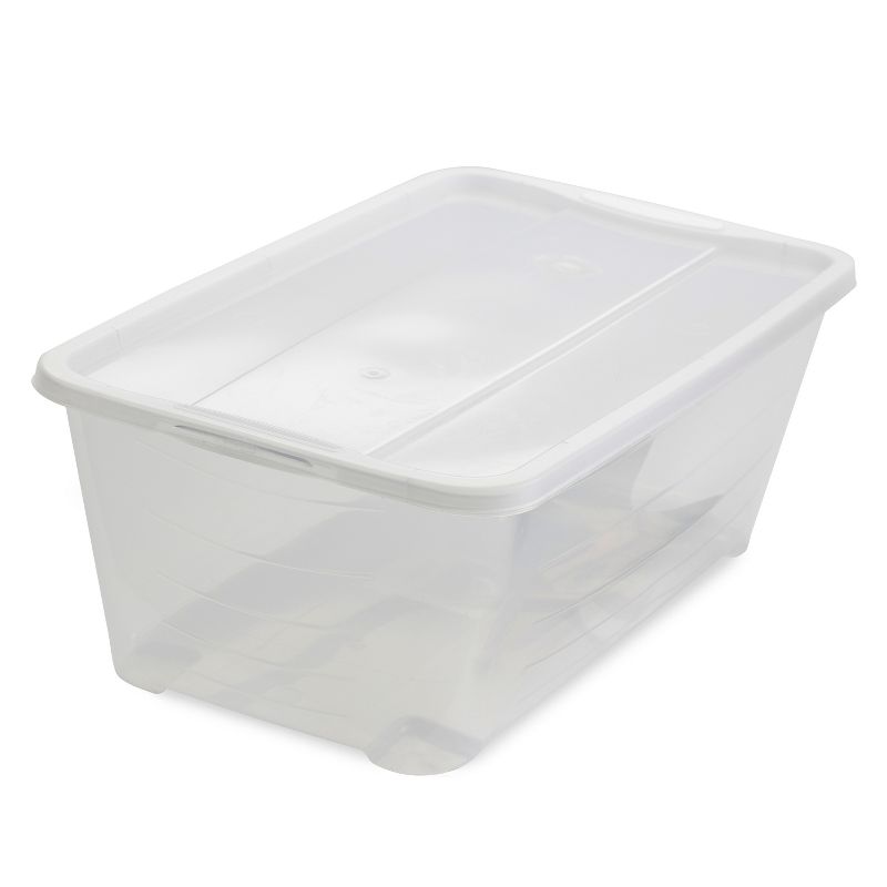 Life Story 6 Liter Shoe, Accessory, and Closet Plastic Storage Box Multi-Purpose Lidded Stacking Tote Containers, Clear (50 Pack), 3 of 7