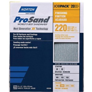 Norton ProSand 11 in. L X 9 in. W 220 Grit Aluminum Oxide Sandpaper 20 pk - 1 of 1