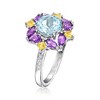 Ross-Simons 1.50 Carat Blue Topaz, .50 ct. t.w. Amethyst, .10 ct. t.w. Citrine Ring With White Topaz Accents in Sterling Silver - 3 of 4