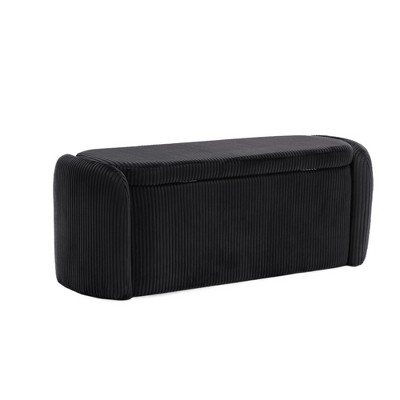 NicBex Modern 44.1" Storage Bench Corduroy Upholstered Accent Stool with Cushioned Top for Entryway and Living Room